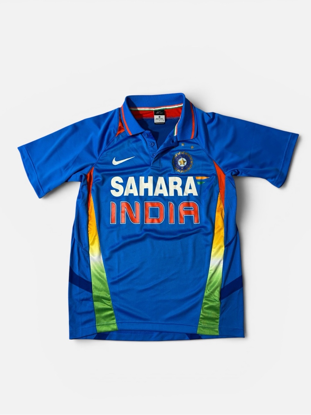 Nike mens M Medium Sahara India cricket blue polo performance shirt EUC